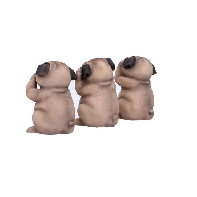 Three Wise Pugs 8.5cm