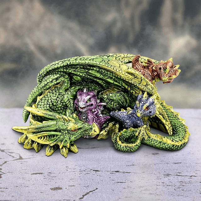 Hatchling Horde Metallic Dragon Figurine 17.3cm