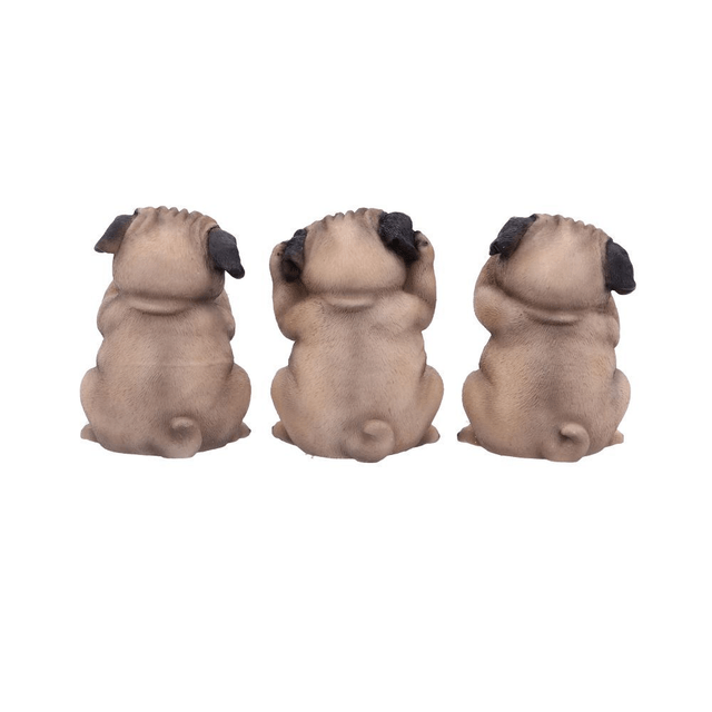 Three Wise Pugs 8.5cm