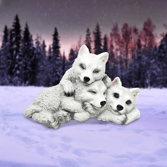 Sleepy Pups Wolf Cubs Figurine 14cm