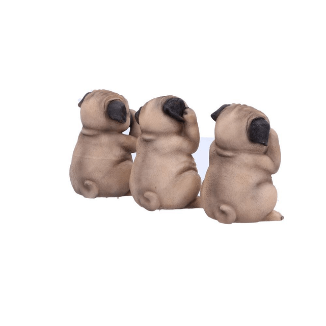 Three Wise Pugs 8.5cm